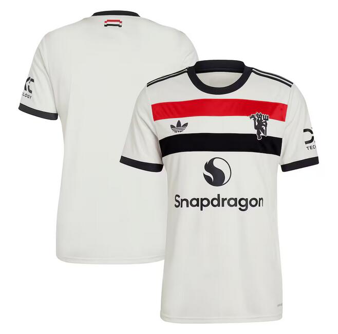 Men's Manchester United Custom 2024/25 White Third Soccer Jersey